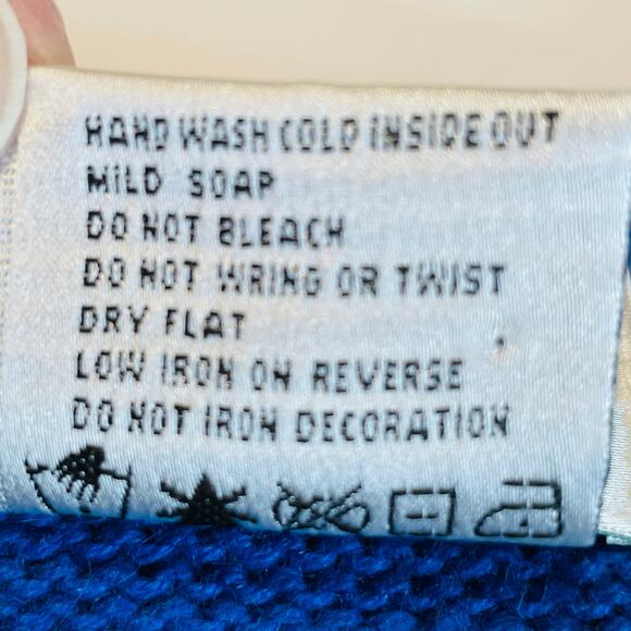 Quacker Factory Blue Chenille Yellow White Embroidered Angels Cardigan Plus 1X - Picture 8 of 10